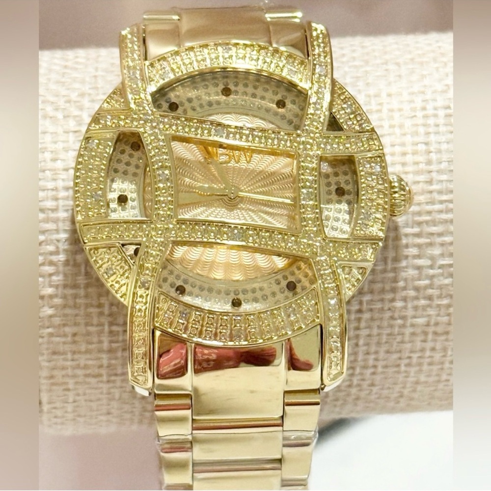 JBW 10 YR Anniversary Women's Olympia Diamond (1/5 ct.) 18K Gold Plated Watch